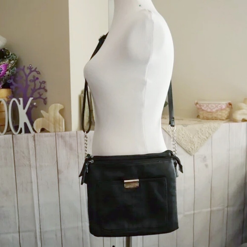 Rosetti Hipster Crossbody Purse Black Vegan Leather